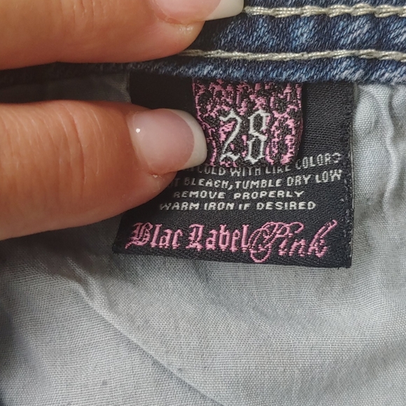 ☀SALE 4 for$20☀ Black Label Pink Jean Short Shorts - Picture 3 of 3